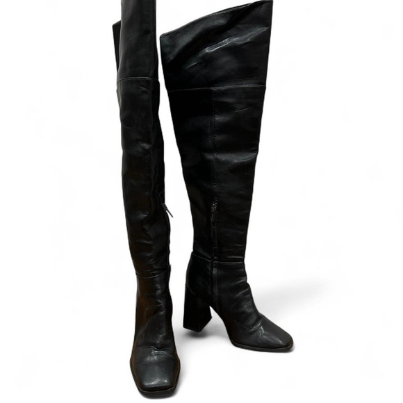 Circus by Sam Edelman Shoes - Black Over-the-Knee Leather Boots